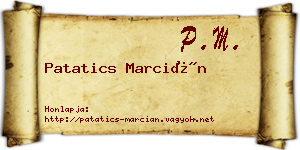 Patatics Marcián névjegykártya